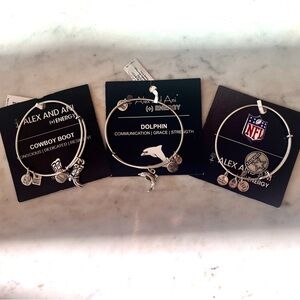 Alex and Ani Bracelet Bundle-3 Dolphin Cowboy Boot NFL NEW With Tags
